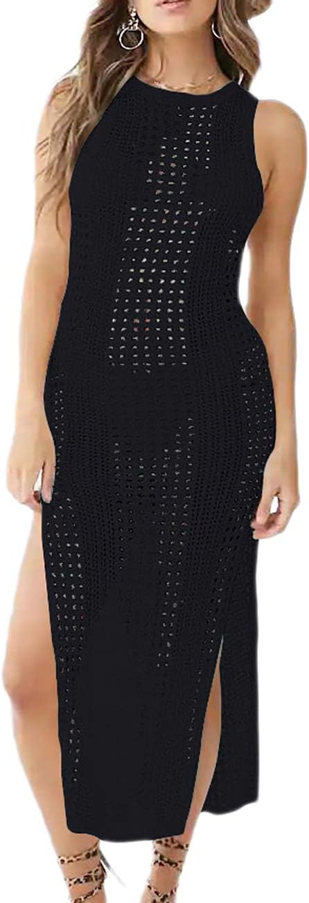 NEW Bsubseach Womens Black Crochet Cover Up