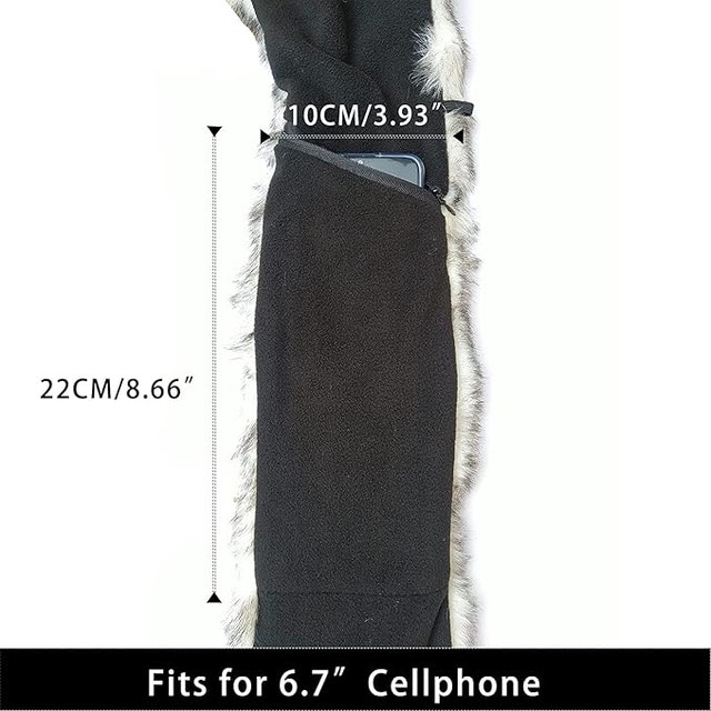 Grey Animal Hood Hat Scarf Pockets 3 in 1 - photo 3