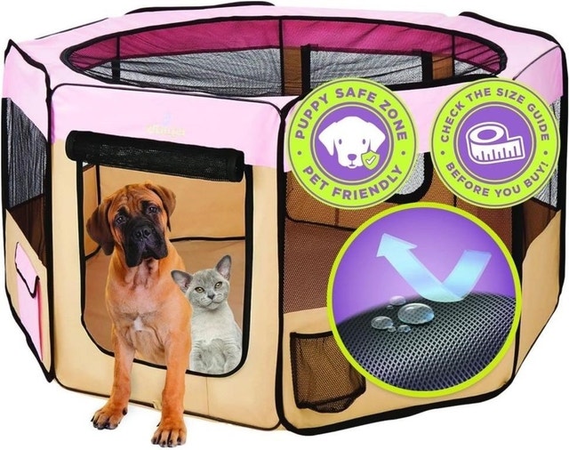 Zampa Dog Playpen XL 80x80x36" Portable Foldable Tent