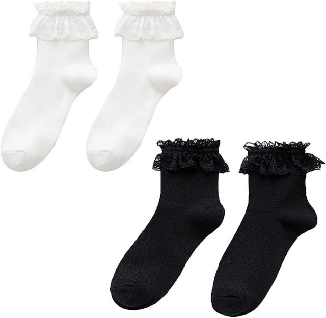 6 Pairs Women's Ruffle Socks Lace Frilly Ankle Fashion Japan - photo 3