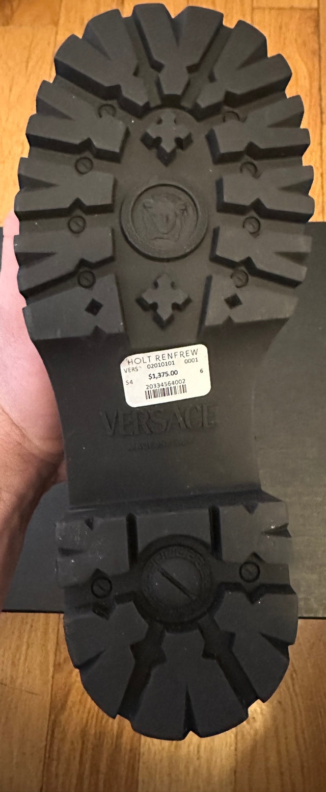 VERSACE Vegabond Leather Lace-Up Boots - Size 6 - photo 2