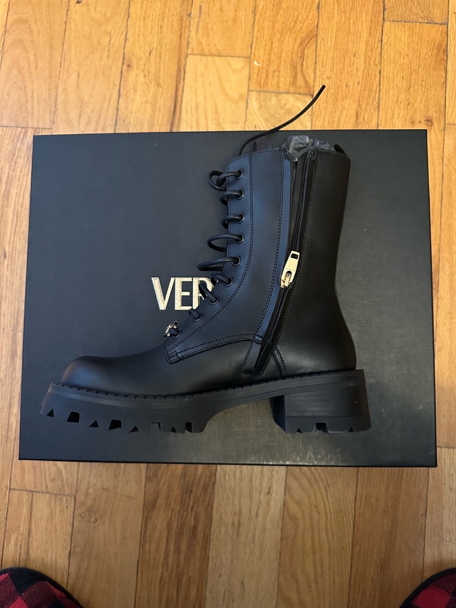 VERSACE Vegabond Leather Lace-Up Boots - Size 6 - photo 3