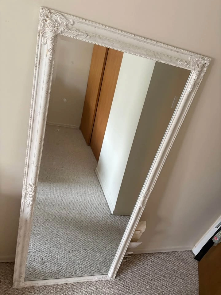 Ornate White Full Length Floor Mirror - photo 2