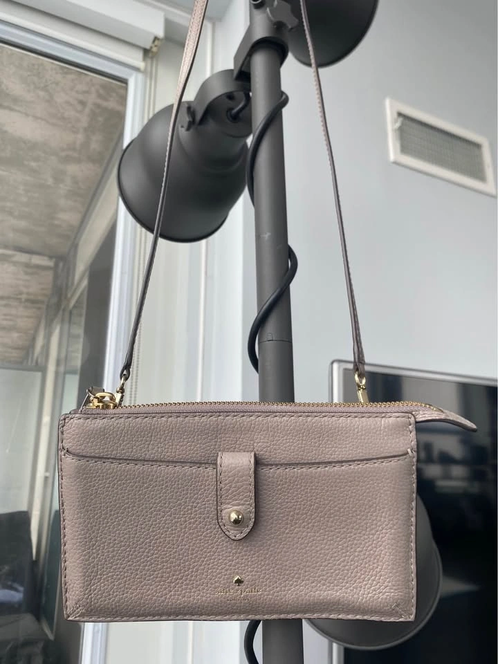 Brand New Kate Spade Taupe Crossbody Wallet on Strap - photo 3