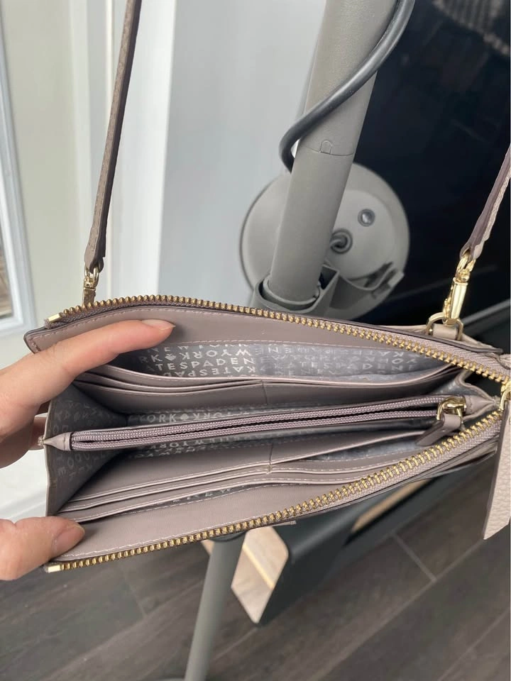 Brand New Kate Spade Taupe Crossbody Wallet on Strap - photo 4