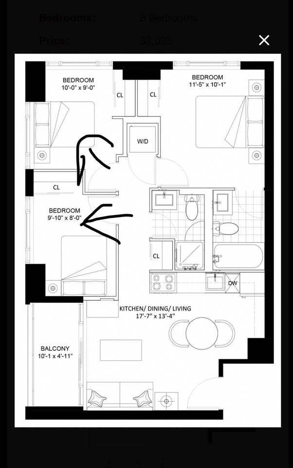 3 Beds 2 Baths - Apartment - photo 2