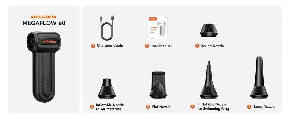 WOLFBOX MF60 Compressed Air Duster - photo 5