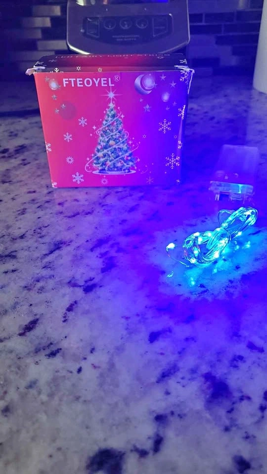 FTEOYEL Blue LED Fairy String Lights Christmas Decor 6 per box