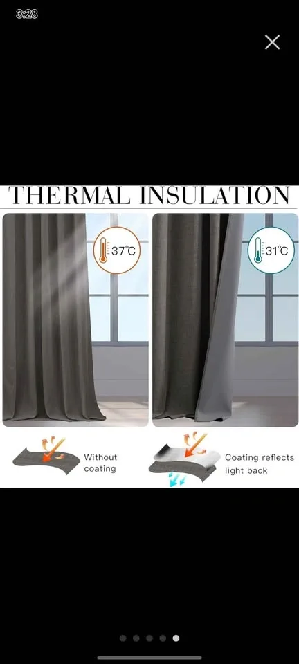 Grey Thermal Blackout Curtains (Pair) - photo 2