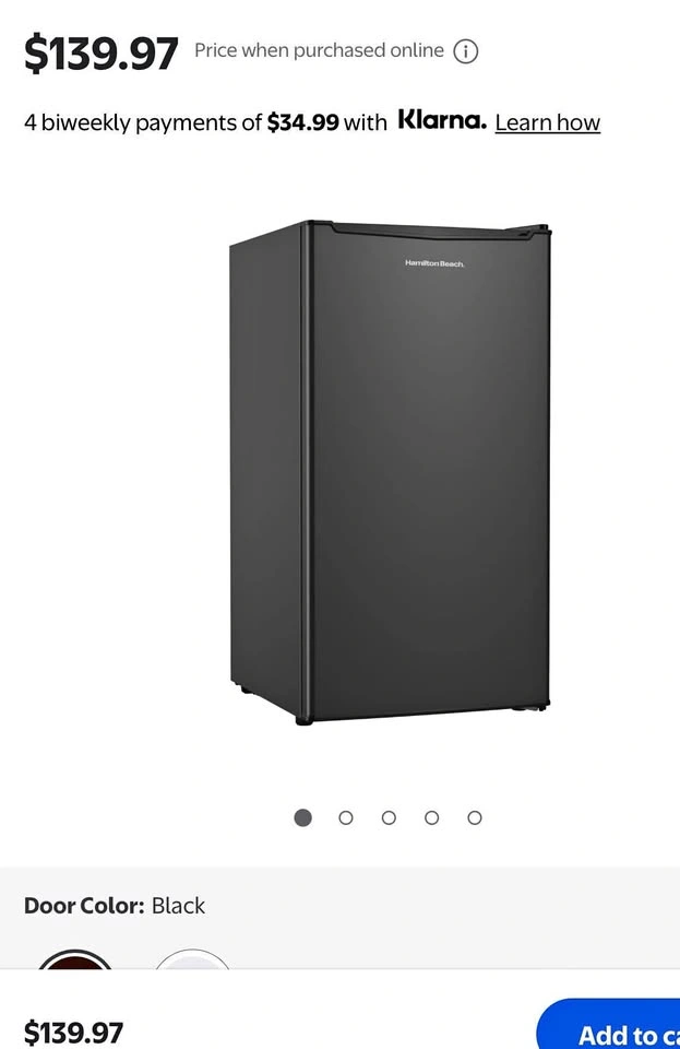 Hamilton Beach 3.3 Cu.Ft Mini Fridge