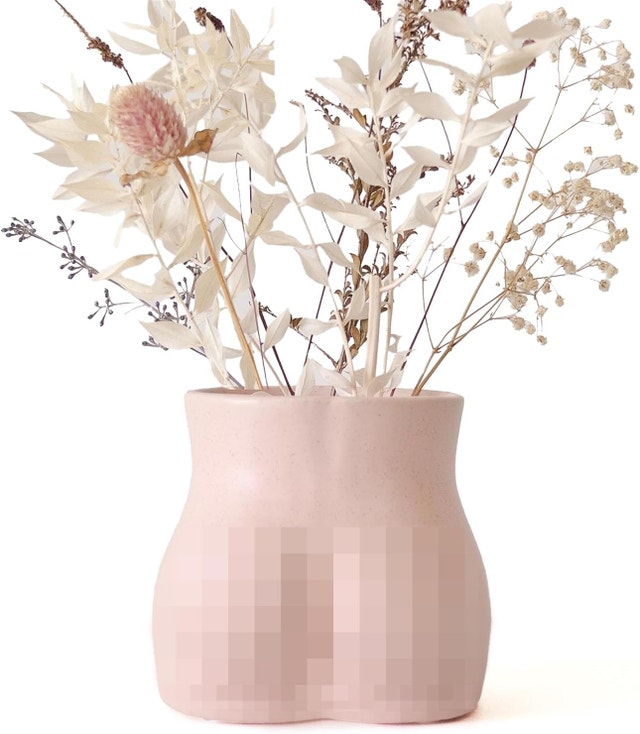 NEW Butt Planter Body Ceramic Vase Female Form Booty Flower w/Dr