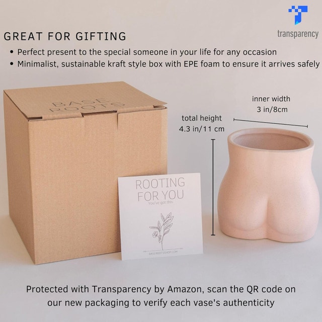 NEW Butt Planter Body Ceramic Vase Female Form Booty Flower w/Dr - photo 5
