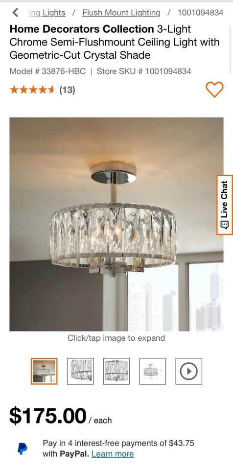 Brand new Chandelier - 13 in 3-Light Semi-Flush Mount - photo 2