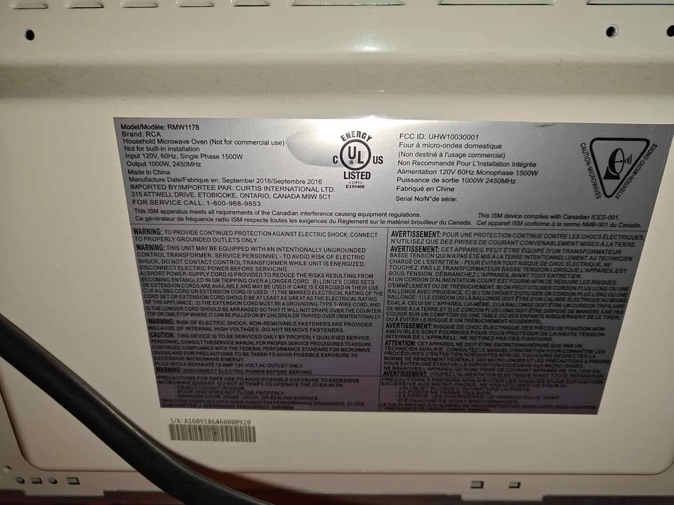 RCA Microwave - photo 3