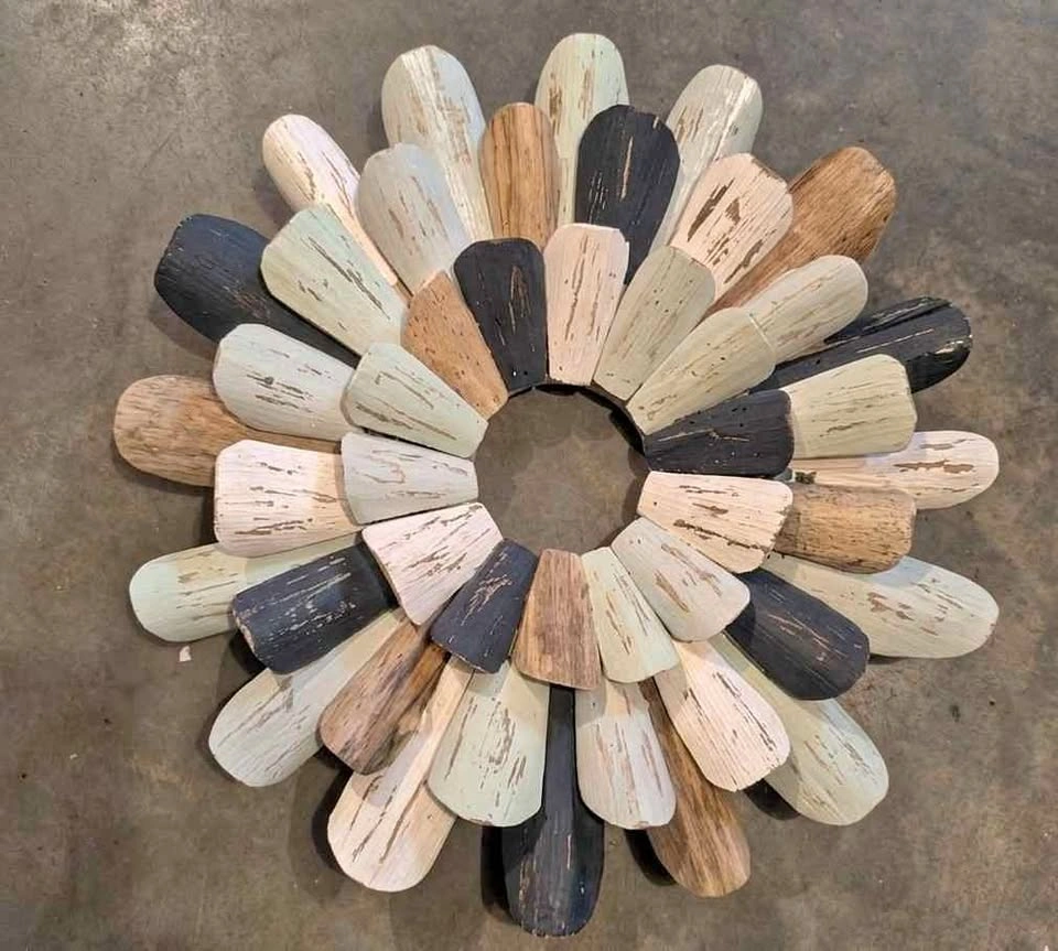 Coastal Driftwood Style Sunflower Wreath