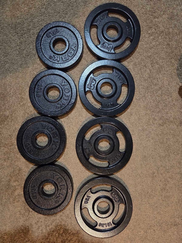 8 x 10lb Cast Iron Weight Plates