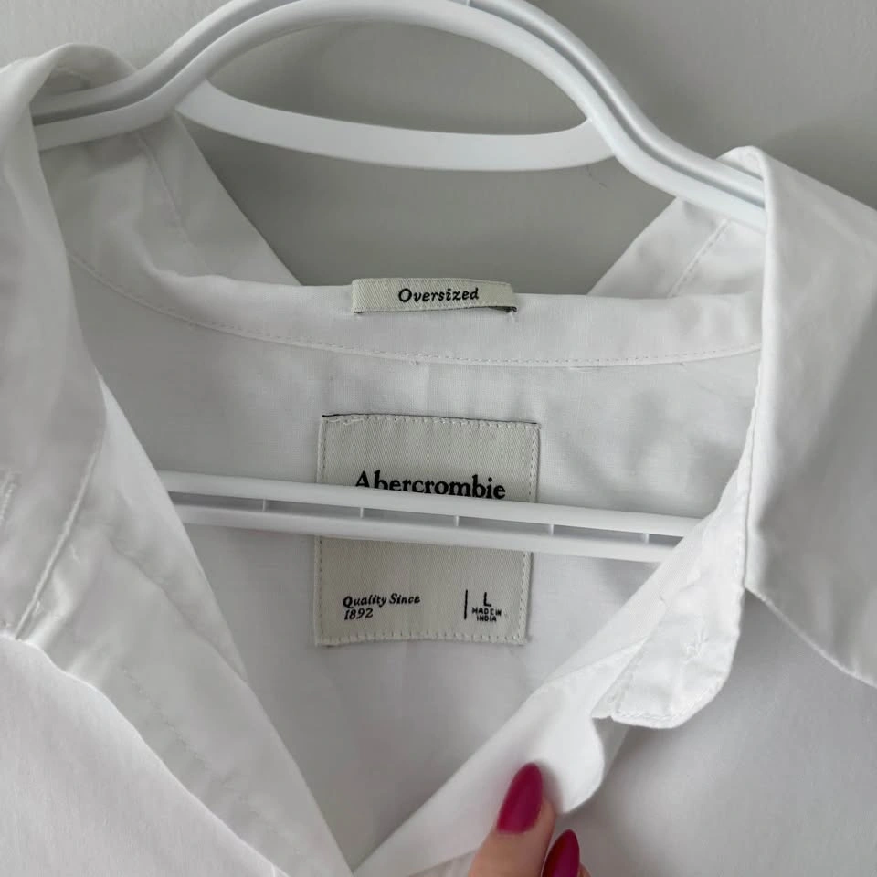 Abercrombie & Fitch Oversized Long Sleeve Button Up White Size L - photo 2