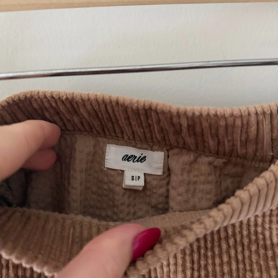 Aerie Corduroy Brown Mini Low Waist Skirt Size Small - $5 - photo 2