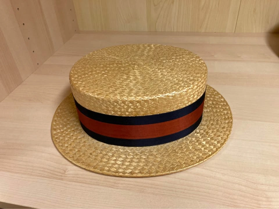 Vintage Straw Boater Hat