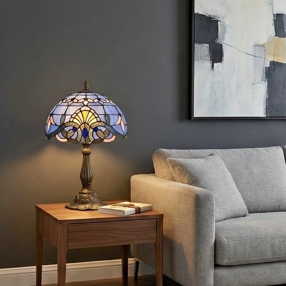 C1111 Retro Stained Glass Tiffany Style Lamp – Elegant Reading L