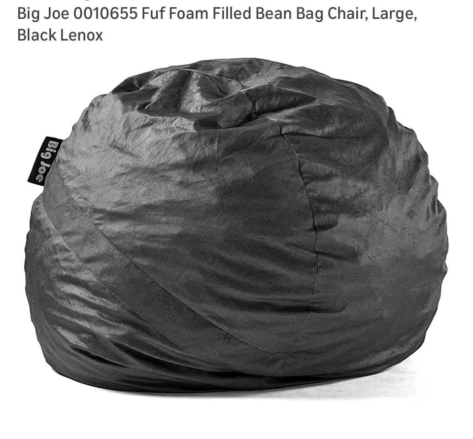 Big Joe Fuf Bean Bag Chair, Large, Black