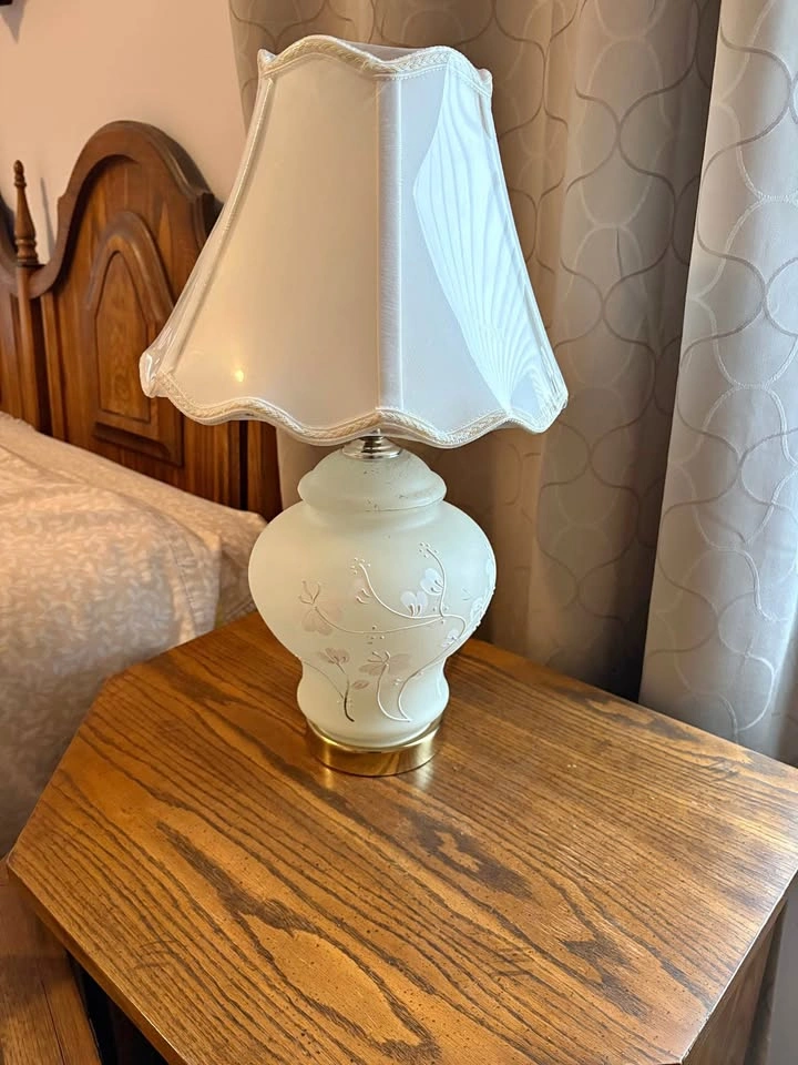White lamps - 1 has Multi light, 1 regular.