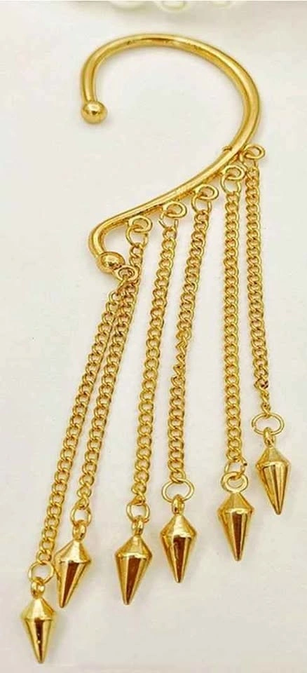 NEW Gold Tone Clip Earring - Ear Cuff Tassel