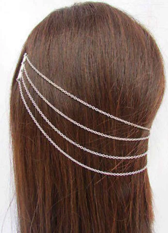 Gothic Silver Toned Chain Spikes Cuff Earring - photo 5