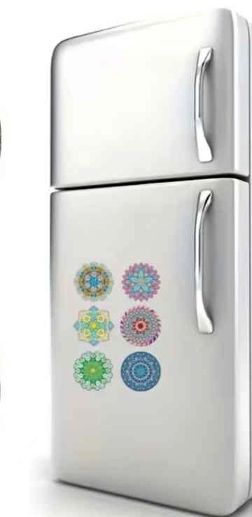 Set of 5 Handmade Mendela Fridge Magnets