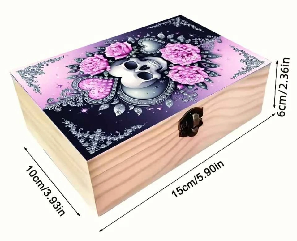 💀🍬🎁 NEW Handmade SKULL CANDY Diamond Art Jewelry / Trinket Box 💀 - photo 5