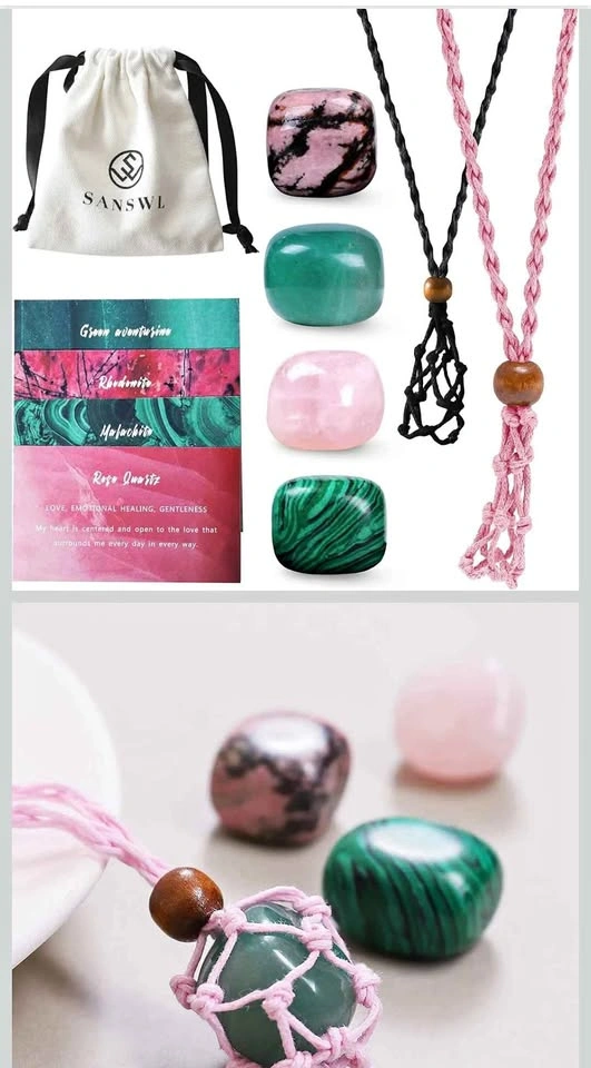 NEW 7 Chakra Healing Crystal Necklace Set - Boho Handmade