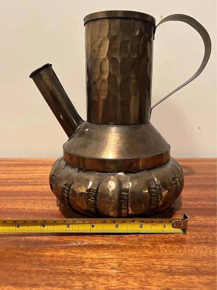 Vintage Hand-Hammered Metal Vessel (Copper/Brass?) - photo 4