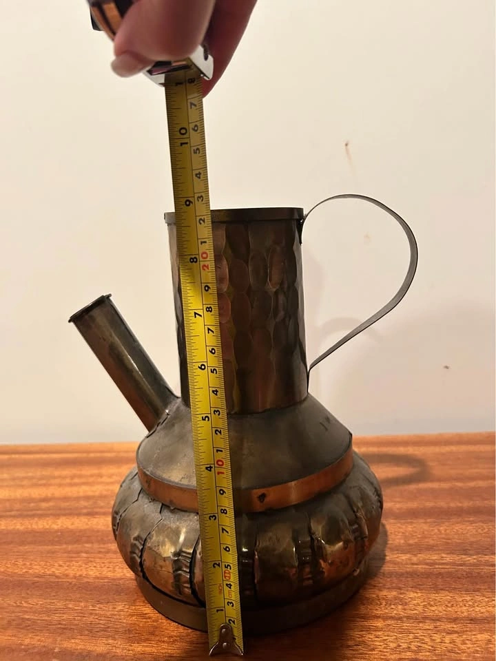 Vintage Hand-Hammered Metal Vessel (Copper/Brass?) - photo 5