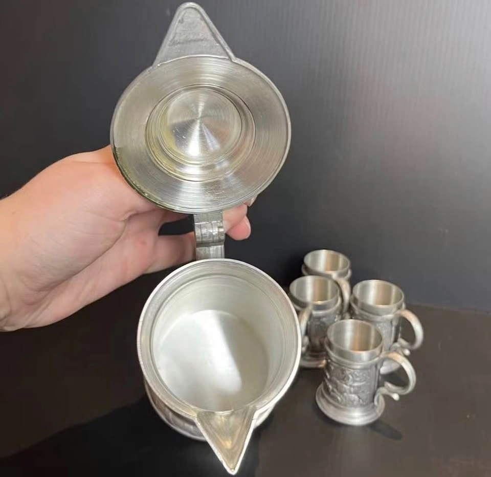 Vintage West German Pewter Schnapps Set - photo 4
