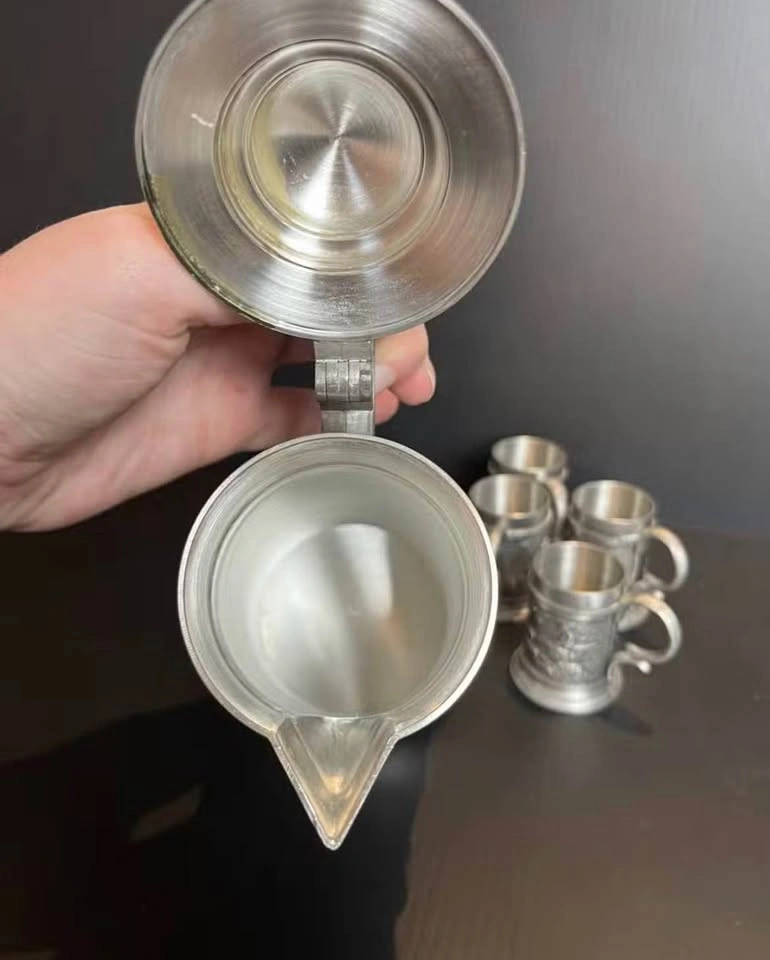 Vintage West German Pewter Schnapps Set - photo 5