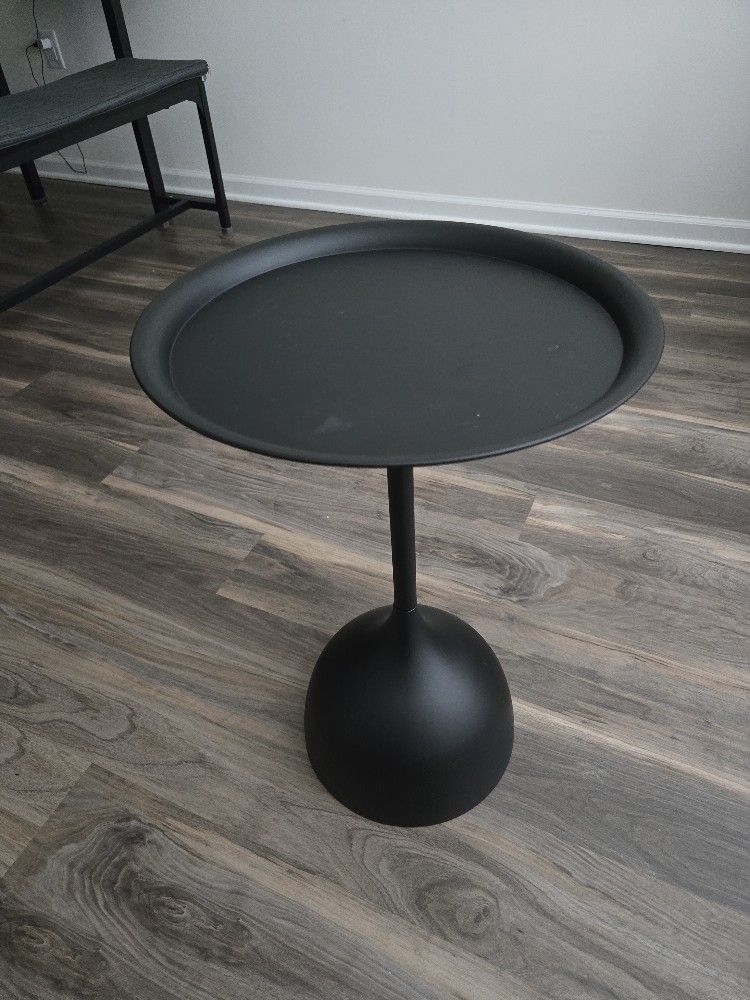 Living Room Side Table - Black Metal