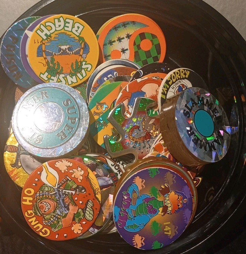 Lot of 74 Slammers Pogs - 2 Bigs - photo 2