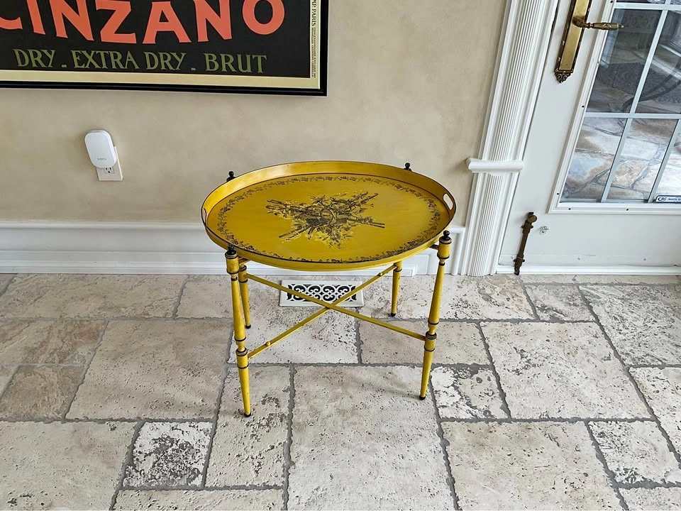 Vintage Italian Tole Tray & Folding Stand
