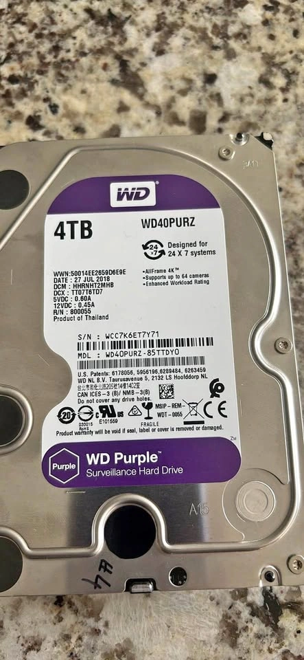 Western Digital 4TB Purple Hard Drive