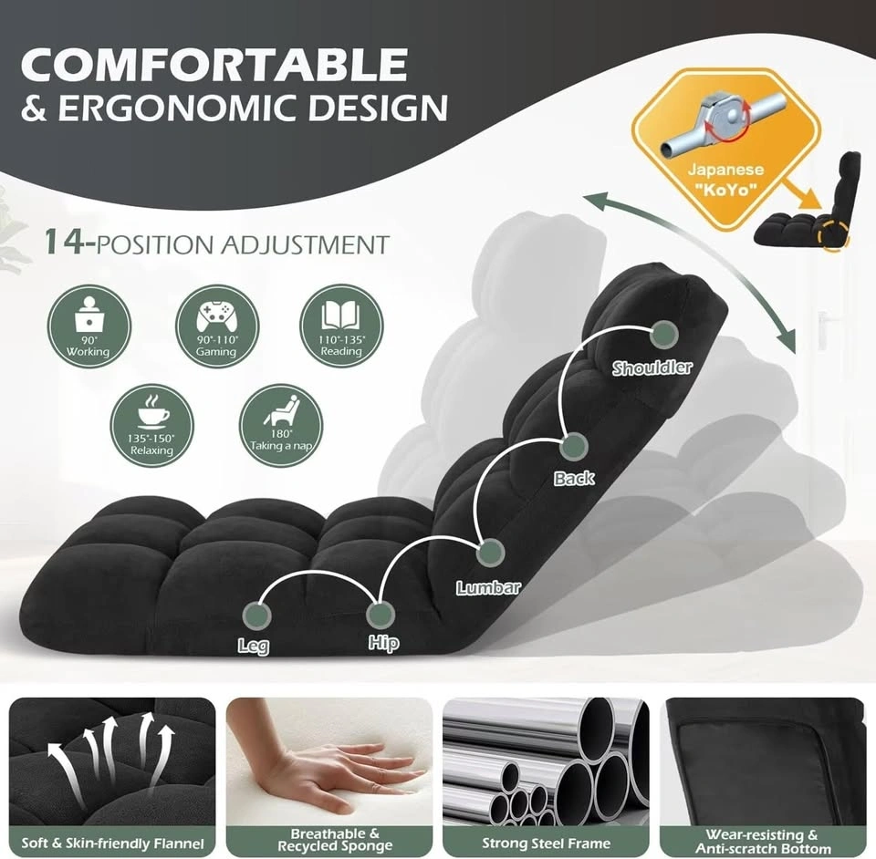 Folding Floor Gaming Chair, 14-Position Adjustable - photo 4