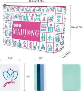 160 Acrylic Mahjong Tiles Set with Bag & Accessories - photo 2
