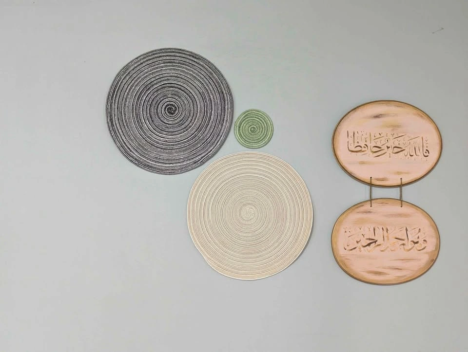 Oval Islamic Arabic Calligraphy Wall Decor Pink and Gold - photo 2