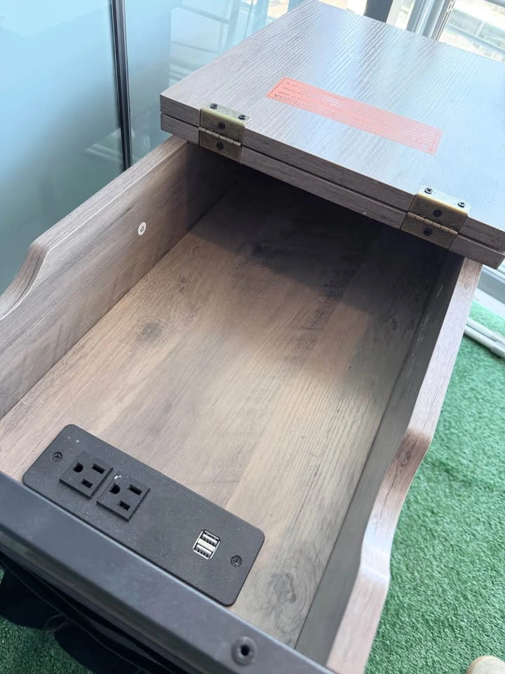 Side Table with Storage + USB Ports and Outlets - photo 3