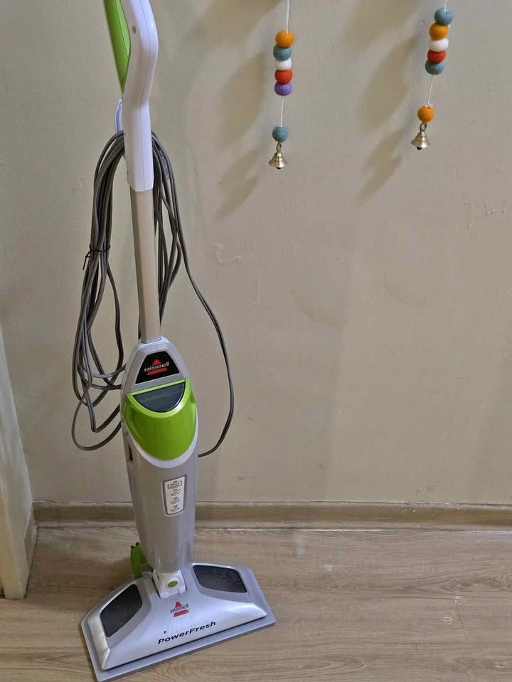 Bissell PowerFresh steam mop. Great for hard floors. [Moving sal