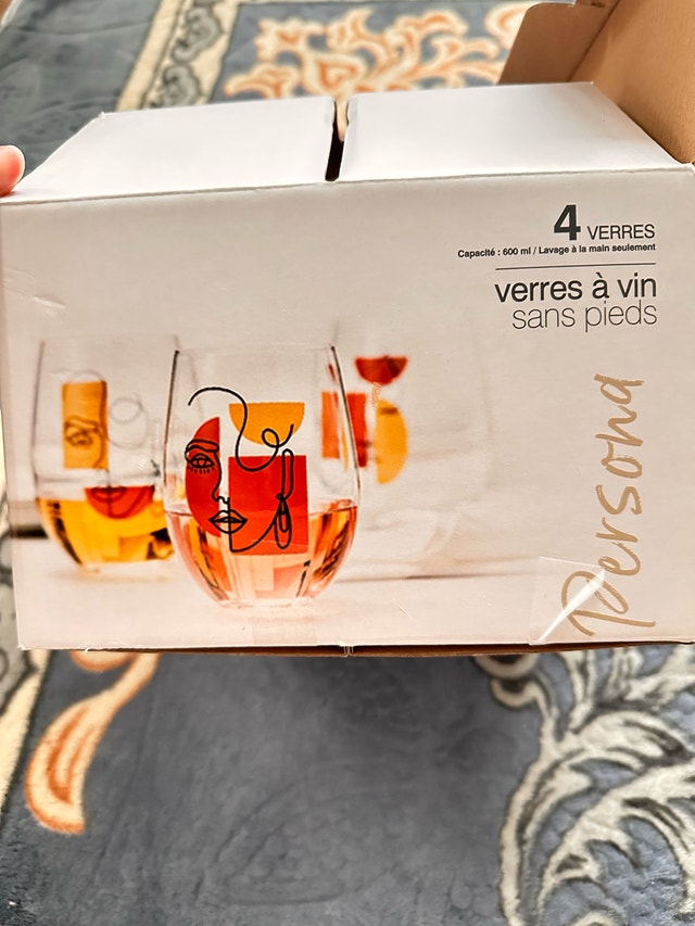 Set of 4 modern stemless glasses, with box and never use. - photo 3