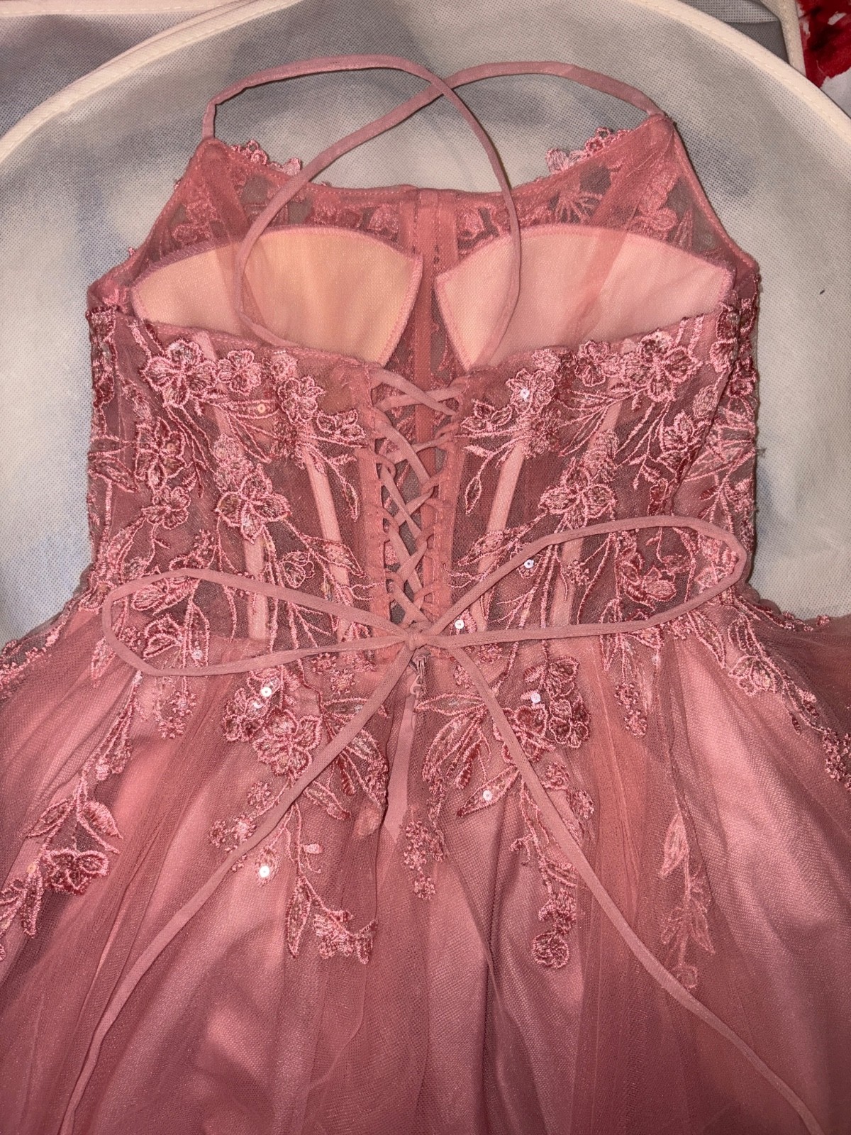 Prom Dress - New, Blush Pink, Size 2, Floral Tulle Ball Gown - photo 3