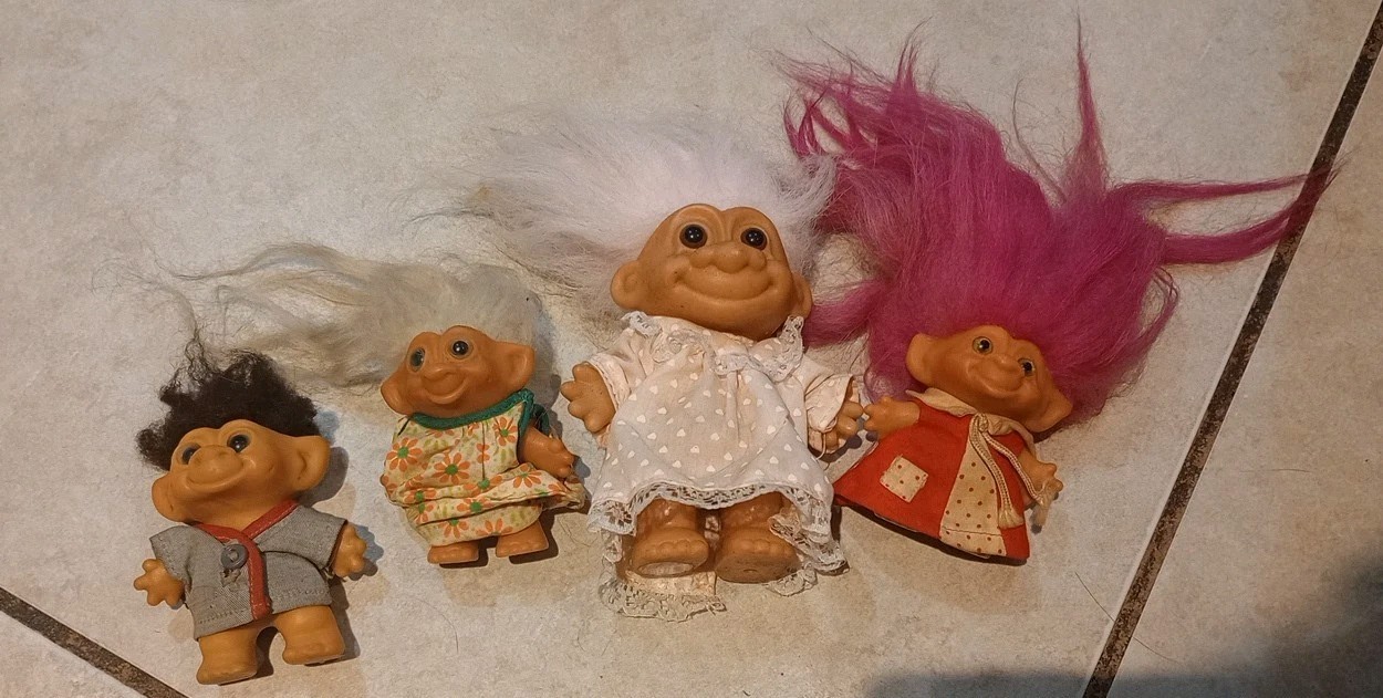 VTG 1960’s Troll Doll Lot Of 4