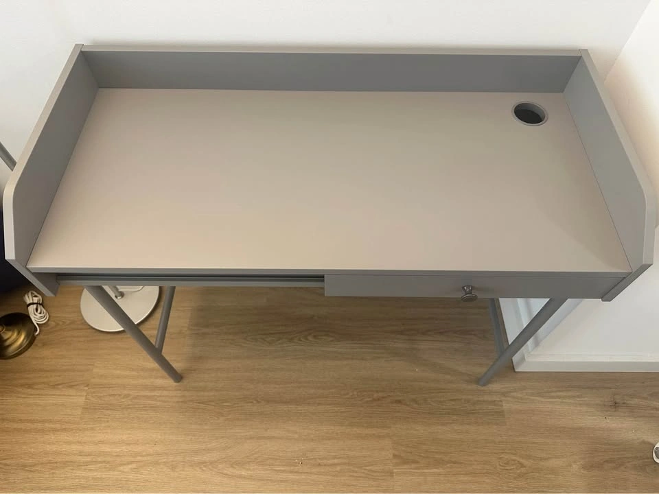 Gray Desk with Drawer (IKEA HAUGA) - photo 2