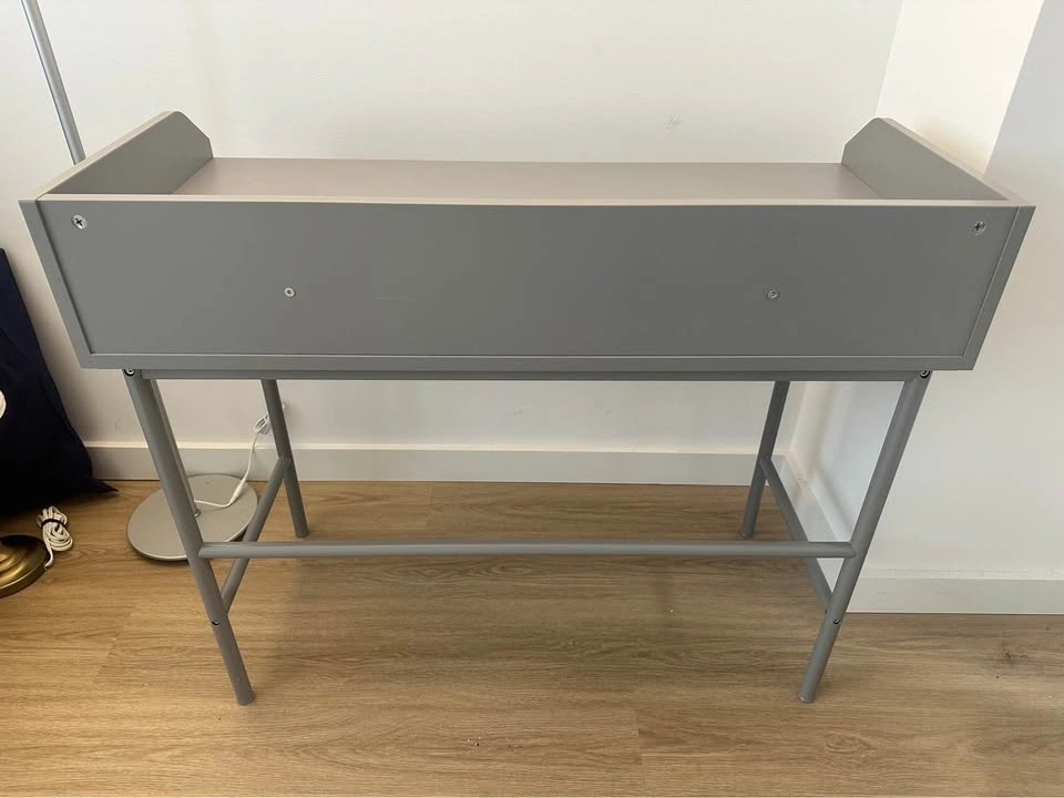 Gray Desk with Drawer (IKEA HAUGA) - photo 3