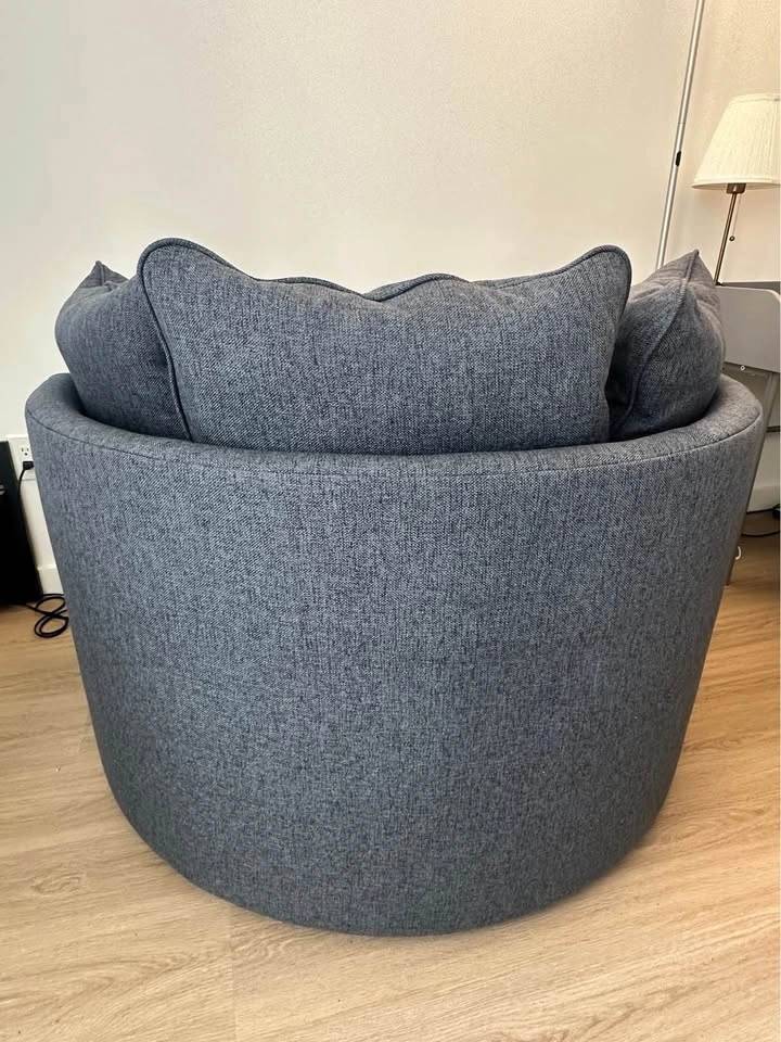 Large Round Blue Swivel Chair/Couch - photo 3